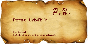 Porst Urbán névjegykártya